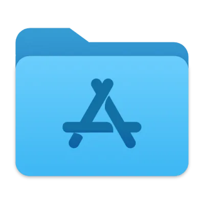 Blå mappemappe med App Store-logoen